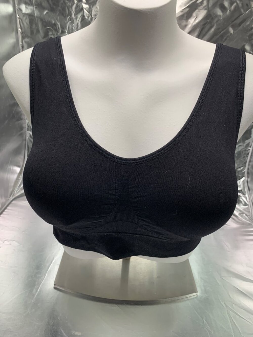 Genie Bra 2 Piece Seamless Full Coverage Sports Bra 2X Black and Tan